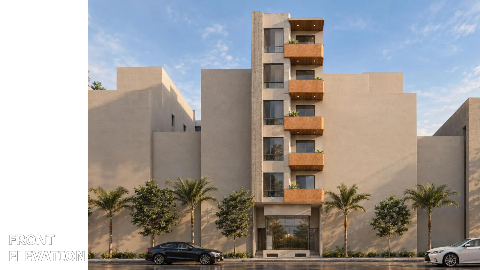 27-C Peninsula Commercial â€” Front elevation â€” presentation view 1 (architectural render)